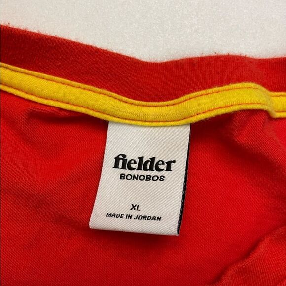 Fielder Bonobos Graphic Pocket T-shirt Men XL Orange Short Sleeve - Picture 5 of 6